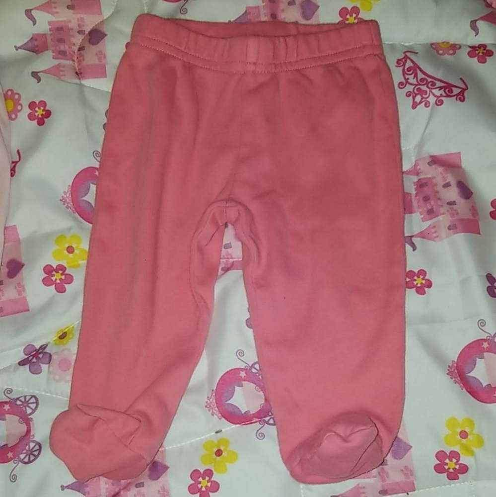 0-3 months baby pink pants with boot